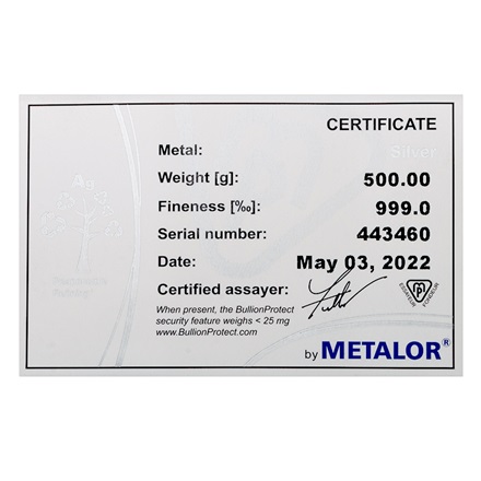 Silberbarren 500 g divers - LBMA zertifiziert